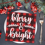 80 Pack Christmas Napkins 6.5 X 6.5 Inch Classic Buffalo Plaid Disposable Napkins Red Black Merry Christmas Dinner Napkins Holiday Paper Napkins For Xmas Winter Birthday Party Decoration