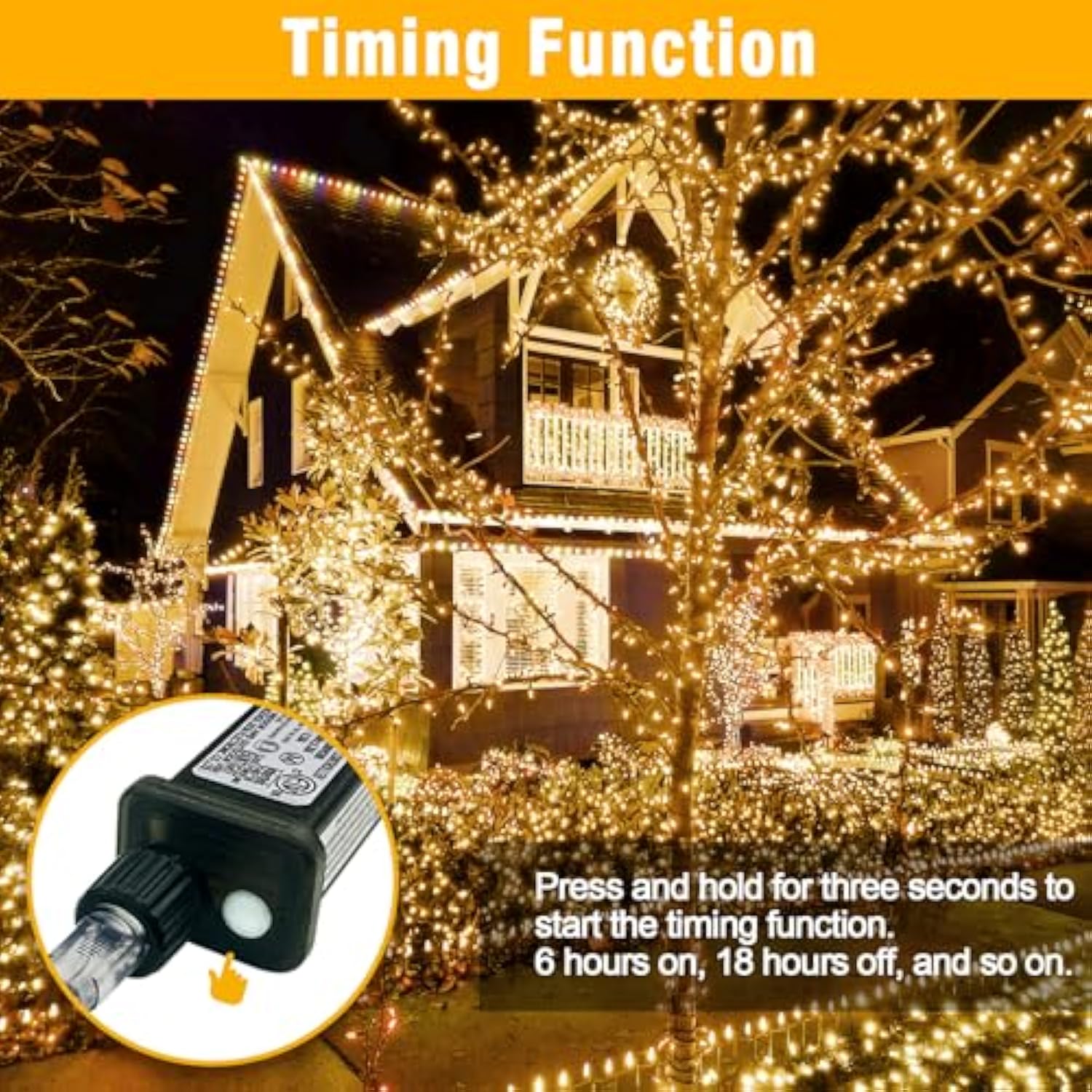 210 Leds Warm White Led String Lights – 70Ft Transparent Wire, Waterproof & Connectable Christmas Tree Lights For Indoor Outdoor Holiday Décor