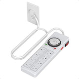 Timer Surge Protector Power Strip with Switch for Aquarium Lights
