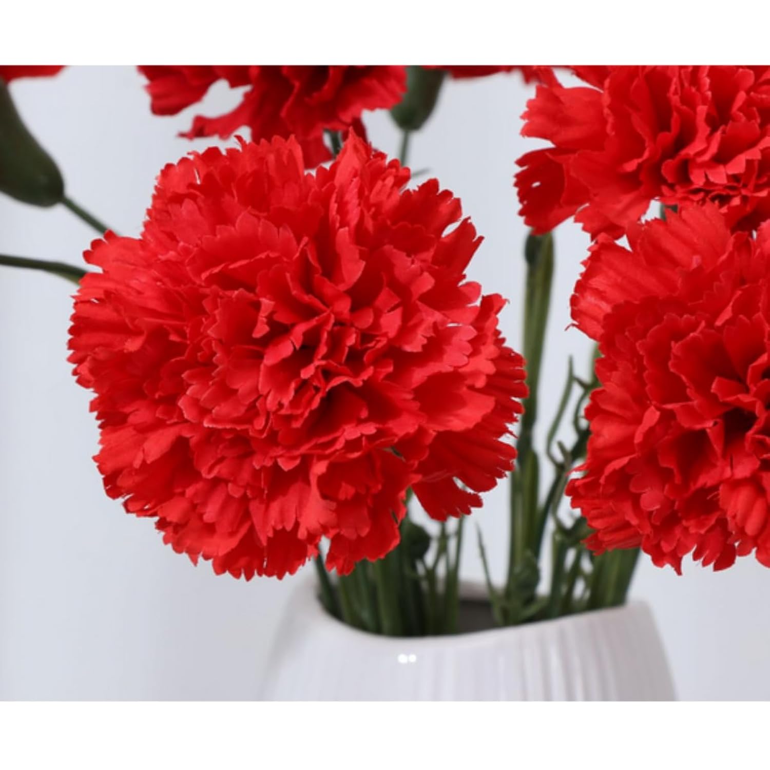 10Pcs Artificial Flowers Carnation Flower,Silk Carnations Flower Bouquets, For Wedding, Home Office Garden Decoration, Table Centerpieces, Floral Arrangements (Red)