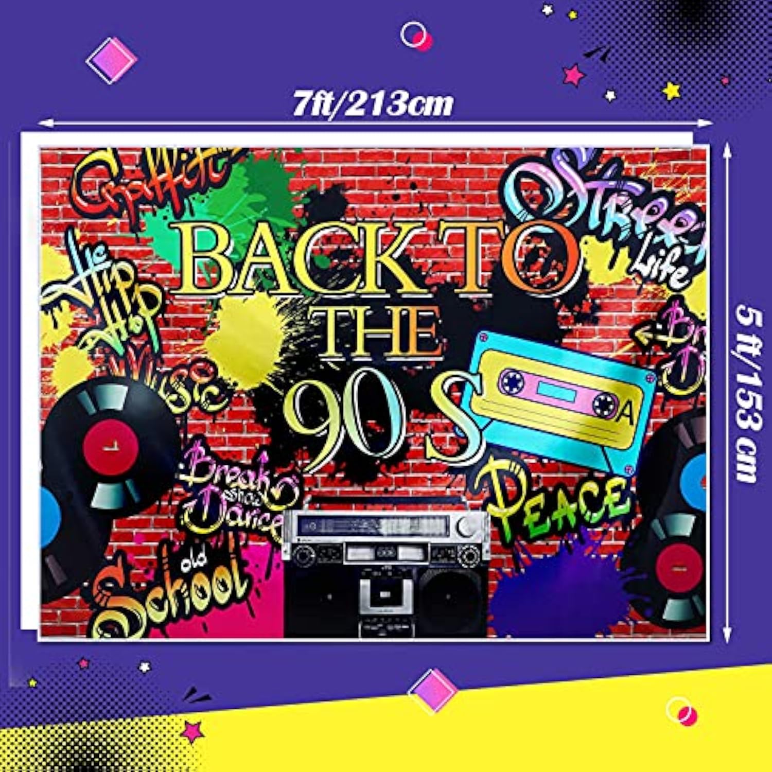 27Pcs 80S 90S Disco Themed Party Decorations Supplies Includes Inflatable Radio Boombox Backdrop Inflatable Mobile Phone And 16 Inch Gold Foil Chain Balloons For 80S 90S Party(Novel Style)