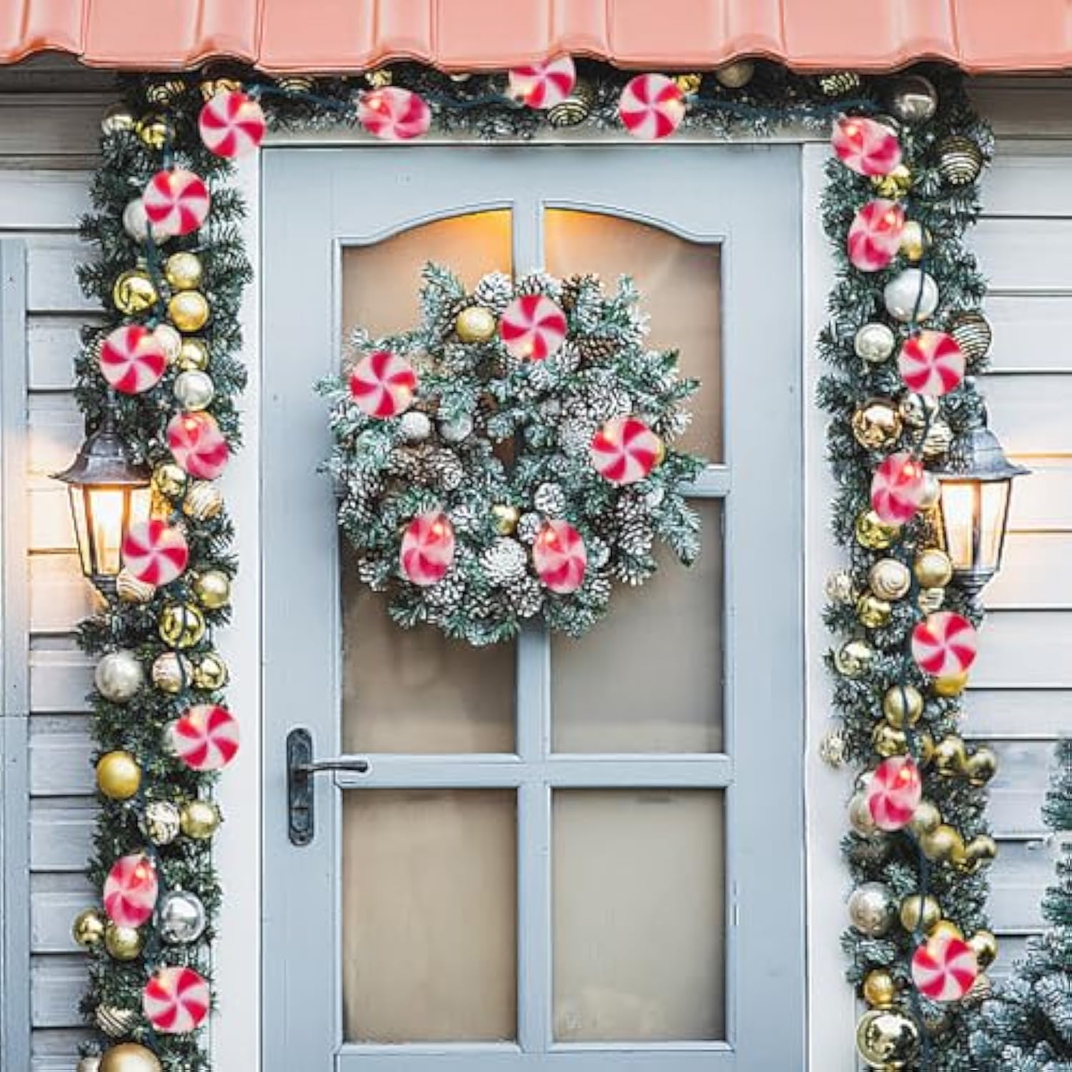 Christmas Tree Decorations Lights, 8.5Ft Candy String Lights With 10 Pack Candy Led Bulbs Christmas Ornaments For Indoor