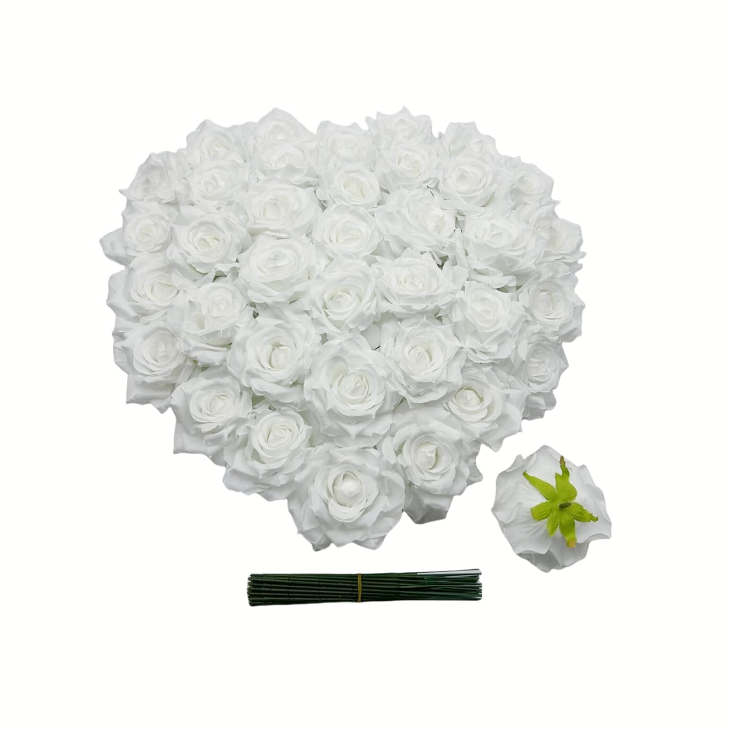Fake Flower Heads For Craft,3.8" White Rose Heads Artificial Flowers,36 Pcs Silk Rose Forwedding Decoration Party Home Decor,Diy Crafts(White, 3.8)