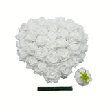 Fake Flower Heads For Craft,3.8" White Rose Heads Artificial Flowers,36 Pcs Silk Rose Forwedding Decoration Party Home Decor,Diy Crafts(White, 3.8)