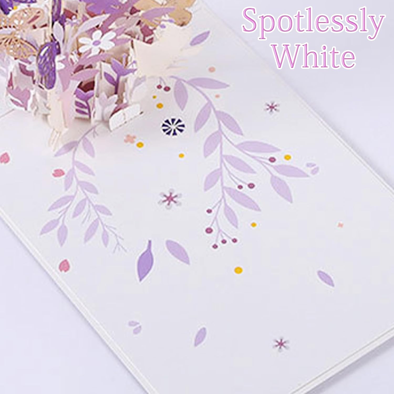 Purple Butterfly Flower Pop Up Card, 3D Greeting Card Butterfly Gift For Women Wife Girl Daughter Mothers Day Anniversary Birthday, With Envelope And Note 5" X 7"