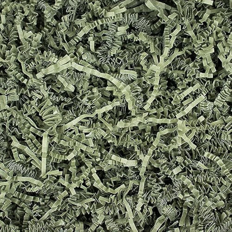 - 2 Lb - Army Green - Crinkle Cut Paper Shred Filler Great For Gift Wrapping, Basket Filling, Birthdays, Weddings, Anniversaries