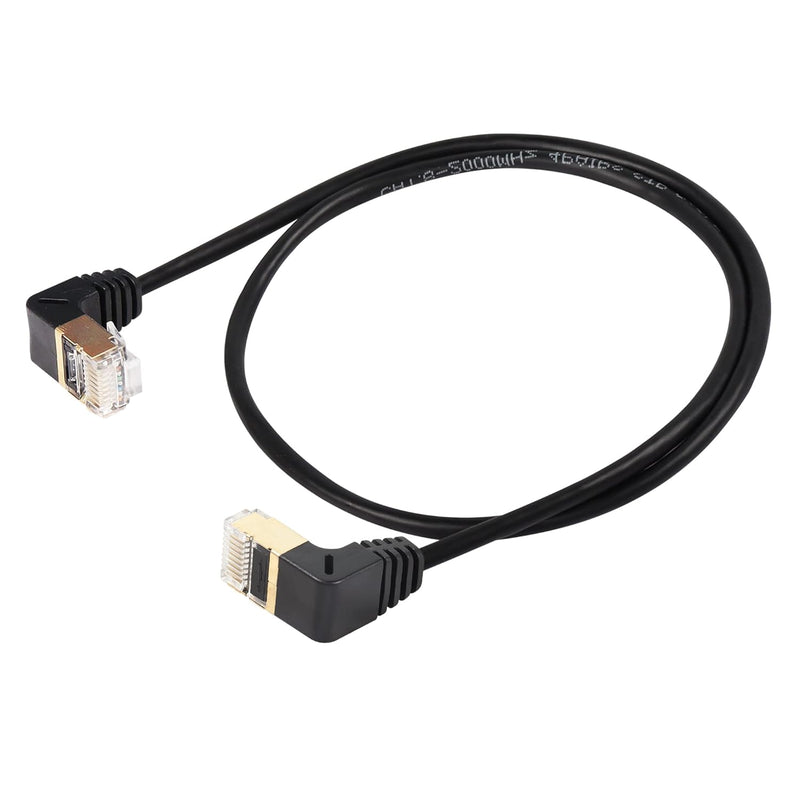 90 Degree Down Angle Cat8 Ethernet Cable, High Speed 40Gbps 2000Mhz Network Co