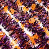 33Ft Halloween Glitter Tinsel Garland with Pumpkins in Orange Black Purple