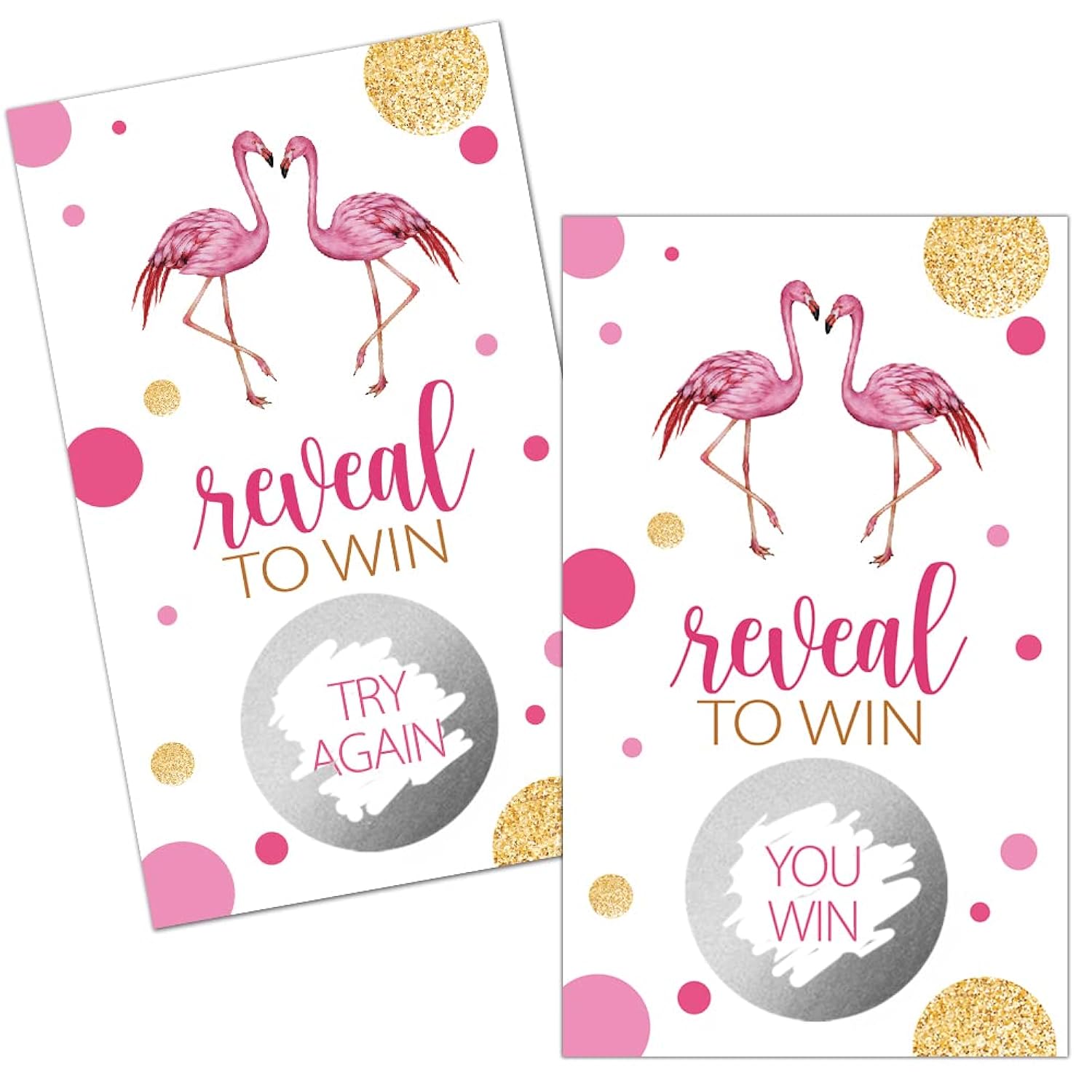 50 Pack Reveal To Win Scratch Off Cards, Funny Flamingos Scratch Game For Bridal Shower, Birthday Flamingo Party Supplies, Bachelorette Engagement Party Baby Shower Lottery Tickets Group Game