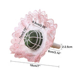 Bride Bouquet Holder, Diy Wedding Foam Bouquet Handle, Home Exquisite Supplies With Lace Trim, Fresh Artificial Flower Holder Decoration(White)