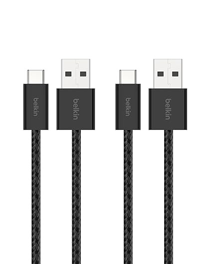 2 Pack USB A to USB C Braided Fast Charging Cable 3.3FT for Phone & Tablet