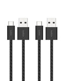 2 Pack USB A to USB C Braided Fast Charging Cable 3.3FT for Phone & Tablet