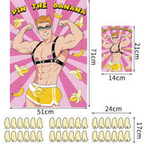Bachelorette Party Games Pin The Banana On The Hunk Game Funny Bachelorette Party Games With 36 Stickers For Adult Bridal Shower Engagement Bachelorette Party Game Supplies