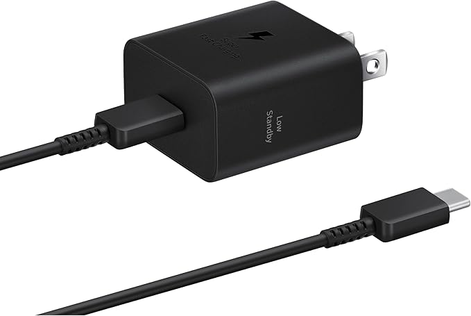 25W USB C Charger Block Fast Charging Wall Adapter with USB C Cable for Samsung Galaxy iPhone 17 16 iPad Black