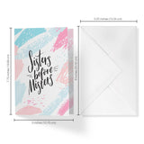 Galentines Day Card Or Best Friend Birthday Card | Sisters Before Misters | Your Purchase Helps Animals In Need | 5”X7.5” | With Envelope | Made In Usa | Female Owned Small Business