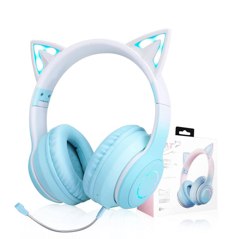 Cat Ear Kids Bluetooth Headphones For Girls For School, Foldable Wired Gaming