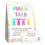 Guess How Many Easter Party Games,Easter Games For Kids,Bunny Tails Are In The Jar,Adults Family Large Groups,Birthday Party Game & Activities 50 Cards And Sign