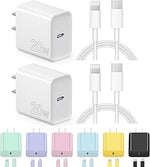 20W USB-C Fast Charger with 6FT Cable for iPhone 14/13/12/11, iPad