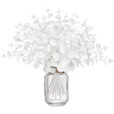 14Pcs White Eucalyptus Artificial Faux Flowers For Decoration - Fake Silk Stems In Vase Christmas Holiday Winter Wedding Home Decor