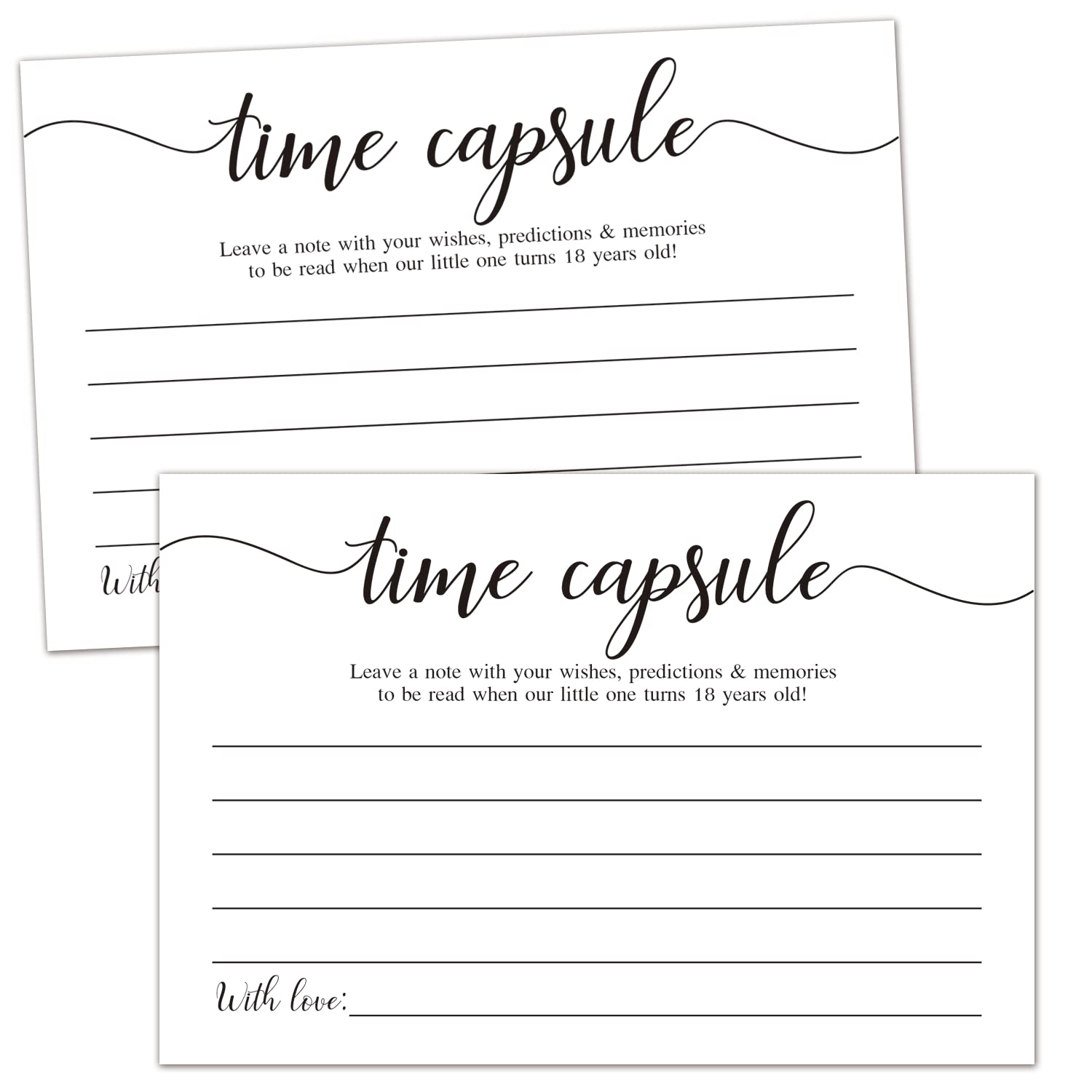 50 Time Capsule Cards For 1St Birthday Or Baby Shower Game Activity,Advice And Wishes Cards,And Anniversary Card For Baby Shower Party Supplies.