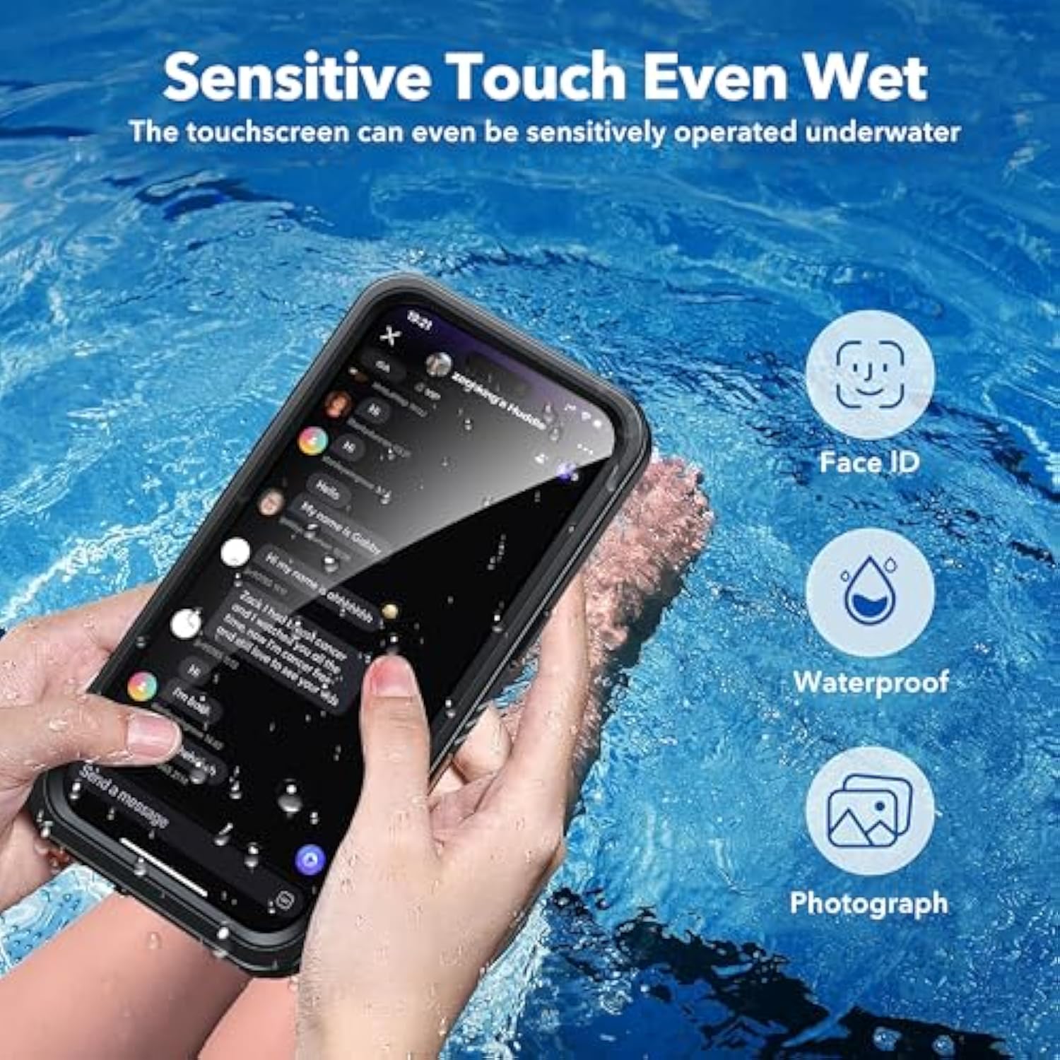 For Iphone 16 Pro Max Case Waterproof, [Anti Spy] Privacy Screen Protector For Iphone 16 Pro Max, [Ip68 Under Water] Heavy Duty Full-Body Shockproof Phone Case, Black