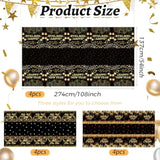 12pcs Black Gold Happy New Year Tablecloth 54x108in 2026 Party Decor