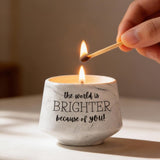 Candle Gifts For Women – The World Is Brighter Because Of You Lavender Scent 6 Oz Soy Inspirational Candles For Best Friend, Sister, Mom – Birthday, Galentine'S, Valentine'S Day, Christmas Gifts