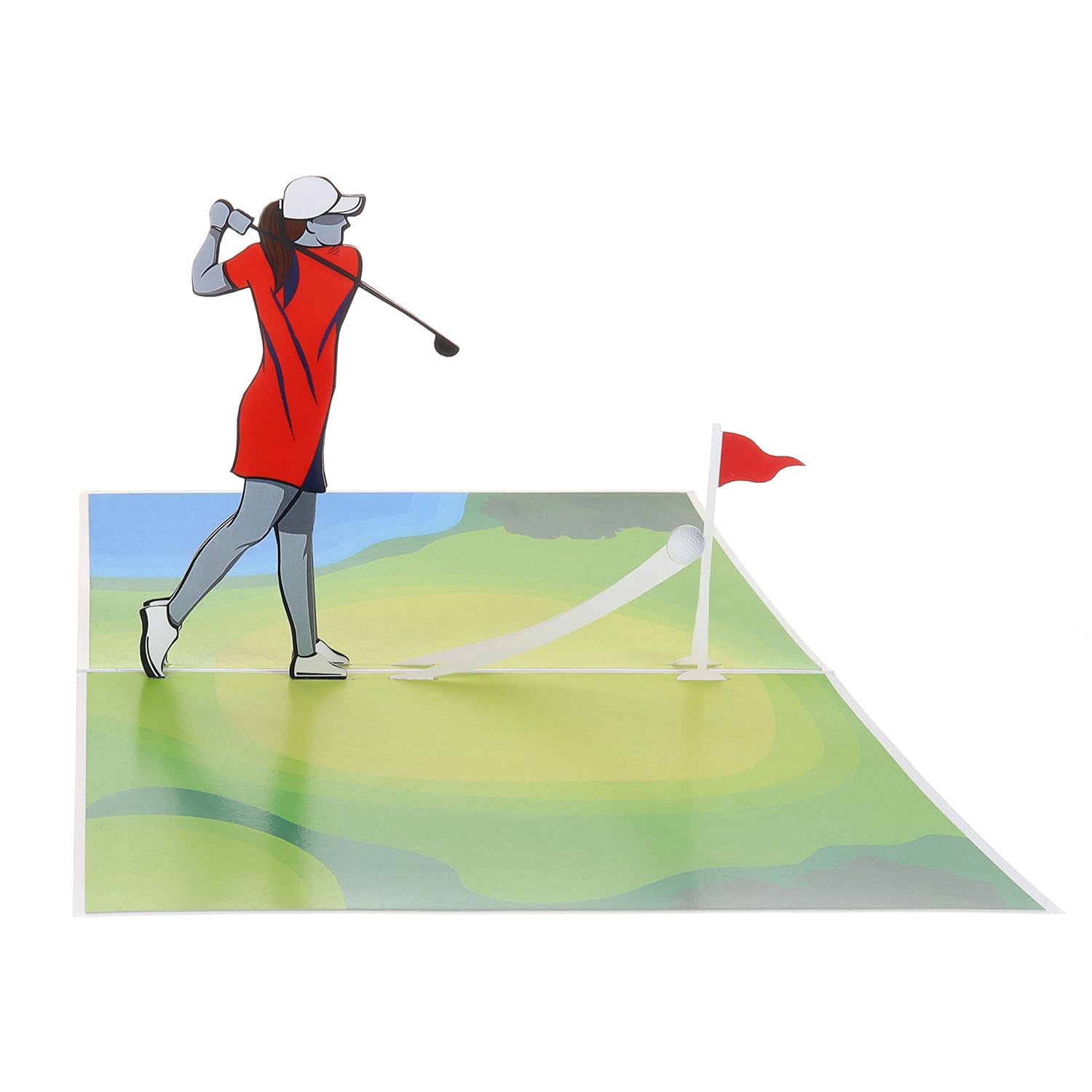 Women’S Golf Pop-Up Card – Celebrate Her Swing With Style – Birthday, Thank You, Retirement – For Female Golfers, Coaches, Moms, Girlfriends – 6" X 8"