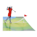 Women’S Golf Pop-Up Card – Celebrate Her Swing With Style – Birthday, Thank You, Retirement – For Female Golfers, Coaches, Moms, Girlfriends – 6" X 8"
