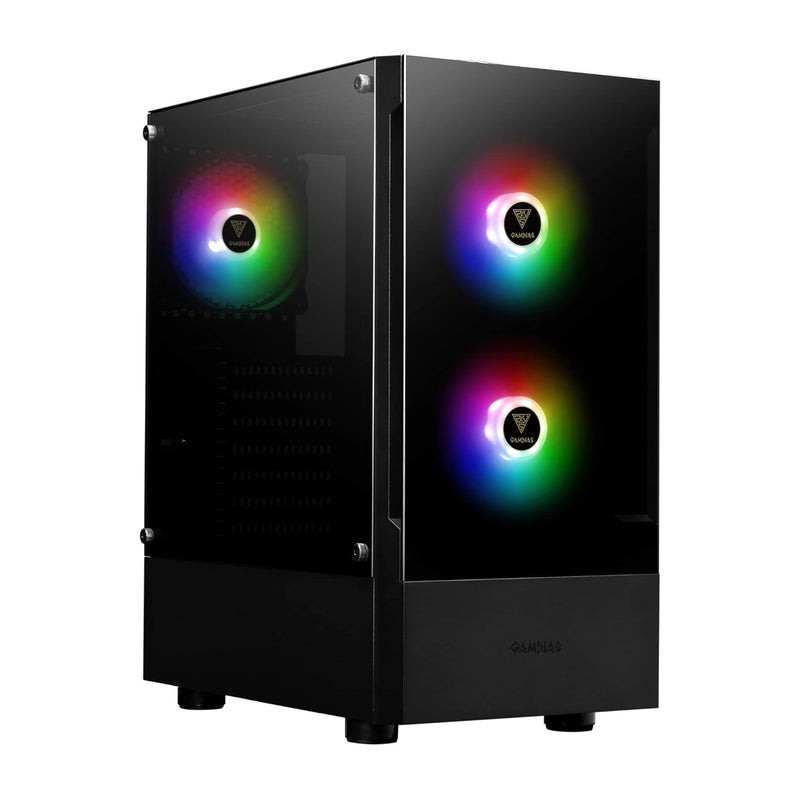 Rgb Gaming Atx Mid Tower Computer Pc Case With Side Tempered Glass Panel And A