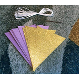 Graduation Party Decorations Purple Gold 2025/Purple Birthday Party Decorations/Purple Gold Graduation Decorations Nyu Lsu/2Pcs Triangle Bunting Banners For Purple Wedding