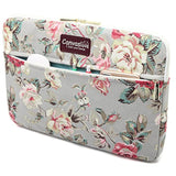 Rose Pattern Canvas Laptop Sleeve Case Bag With Pocket For Macbook Pro 14 Inch And 14 Inch Laptop