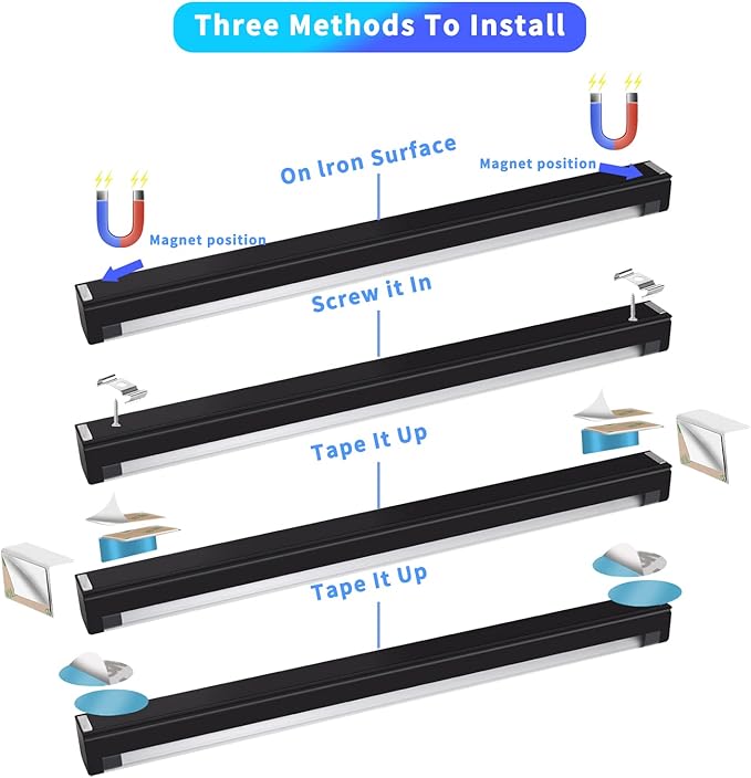 2 Pack 10W LED Black Light Bar 1FT Magnetic UV Strip Lights for Glow Parties