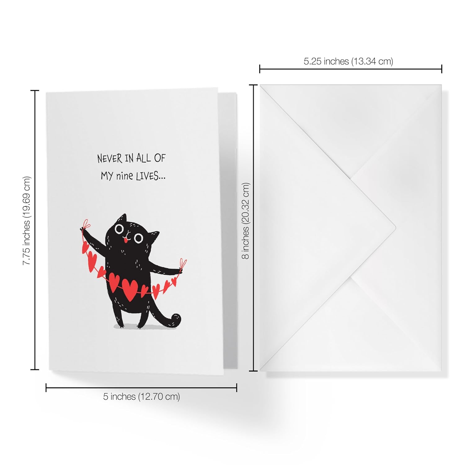Mothers Day Card From Cat For Cat Mom | Black Cat Nine Lives | Your Card Helps Animals In Need | 5”X7.5” | Single Card + Envelope | Female Owned Small Business Made In Usa | Mdcatmom1