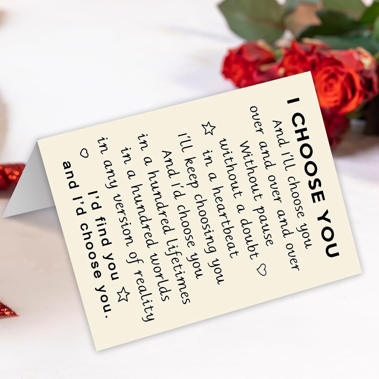 “I Choose You ”Valentines Day Card For Him Her, Romantic Valentines Day Gifts For Husband Wife Boyfriend Girlfriend