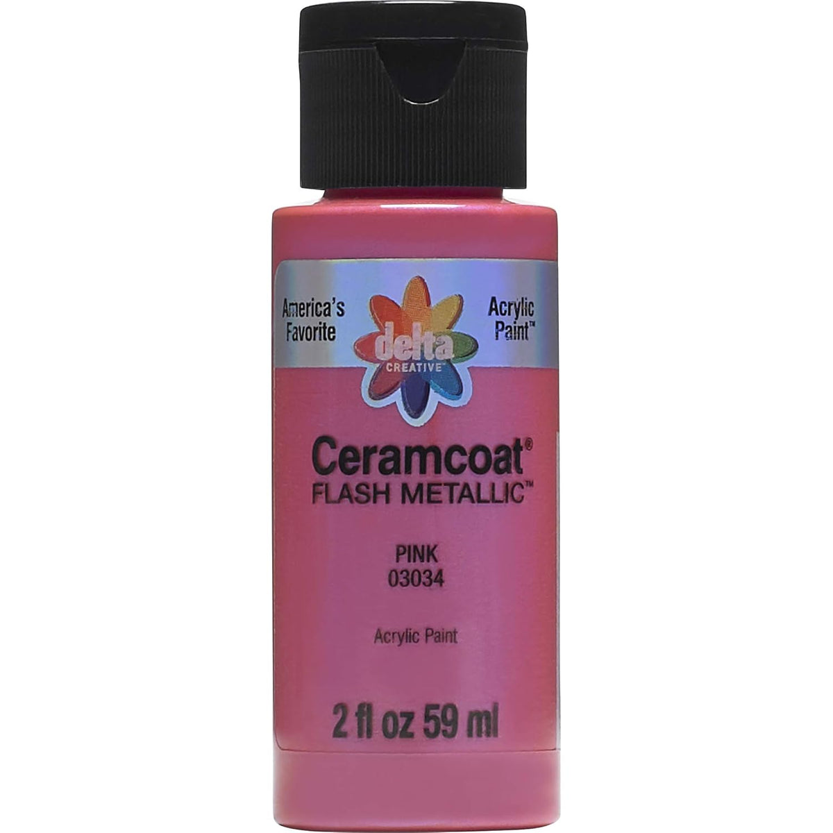 Delta Creative Ceramcoat Acrylic Paint, 2 oz, Flash Metallic Pink