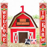 12x71" Farm Animal Porch Banner Barnyard Door Decorations for Party/Baby Shower