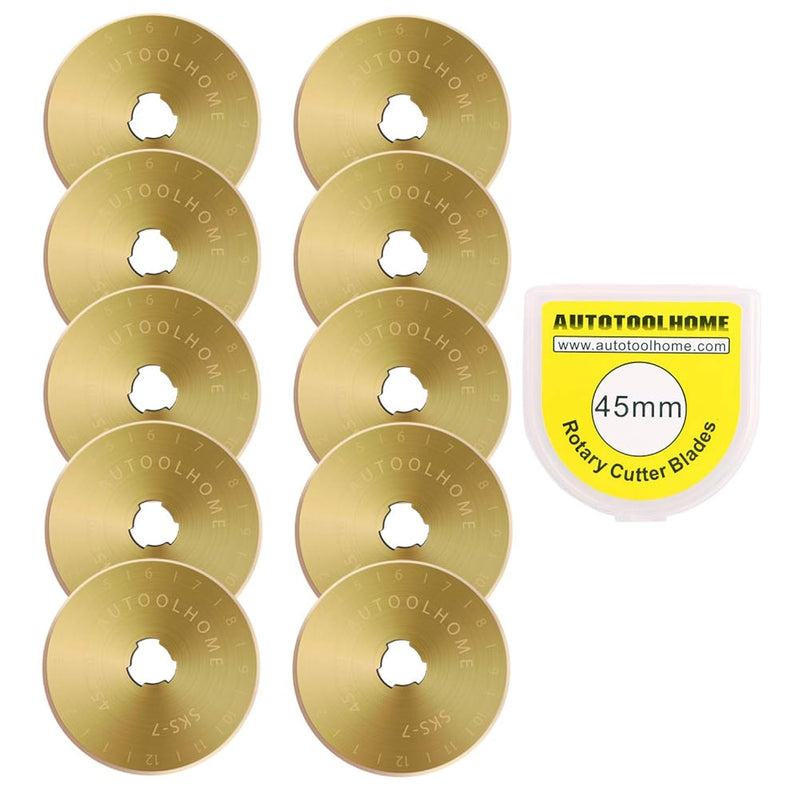 Titanium Coated Rotary Cutter Blades 45Mm 10 Pack Replacement Blades Quilting