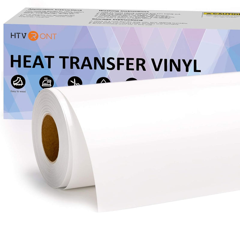 White Heat Transfer Vinyl Htv Roll 12" X 50Ft - White Iron On Vinyl Roll For C