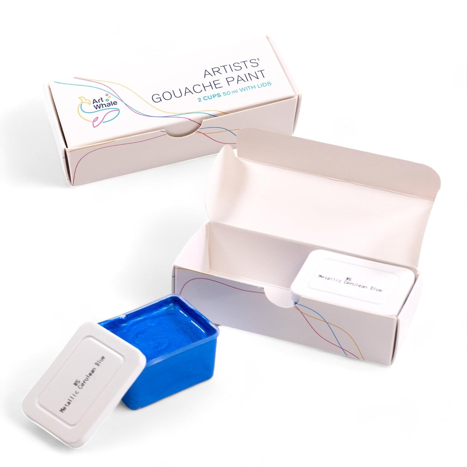 Gouache Metallic Cerulean Blue Refills (50Ml/1.7Oz)|Intense Pigments, Easy Color Refill (2 Pcs.)