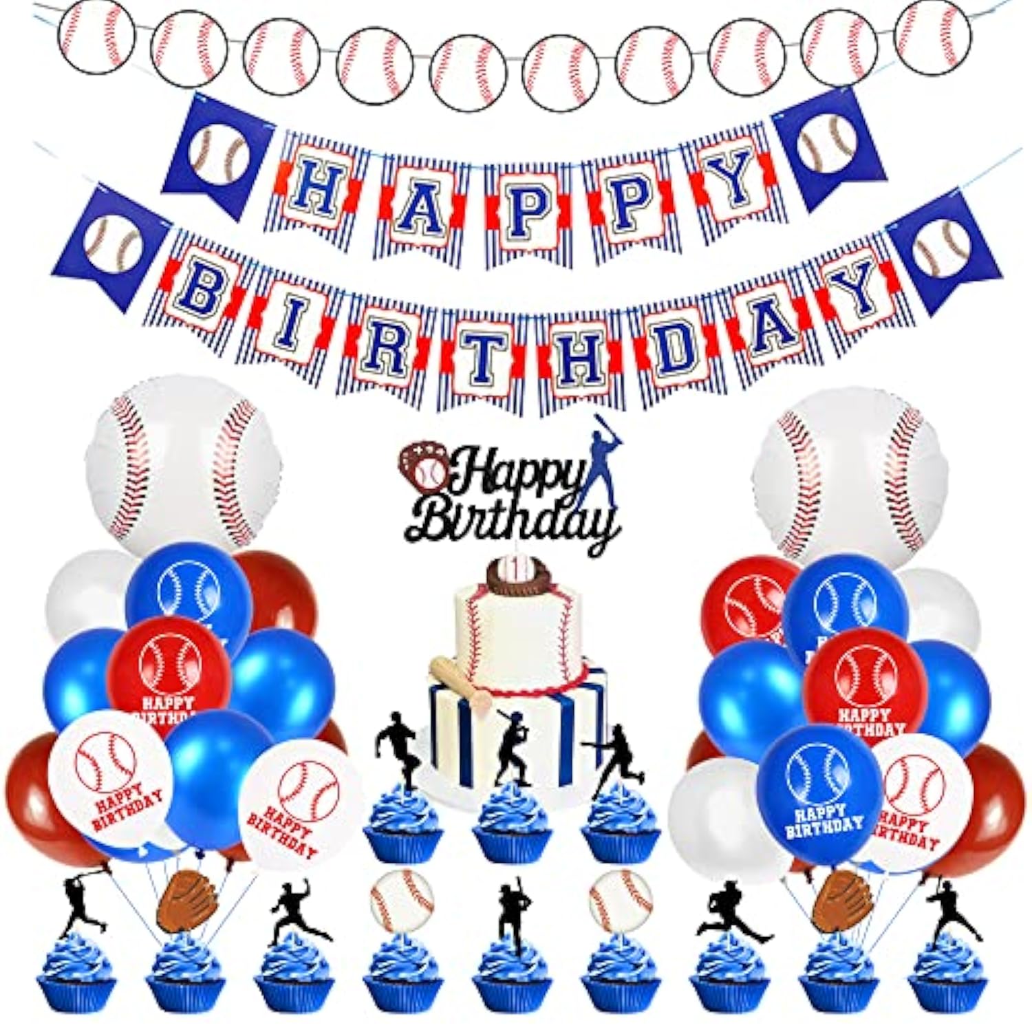 53 Pcs Baseball Party Decorations Baseball Party Supplies Including Ha