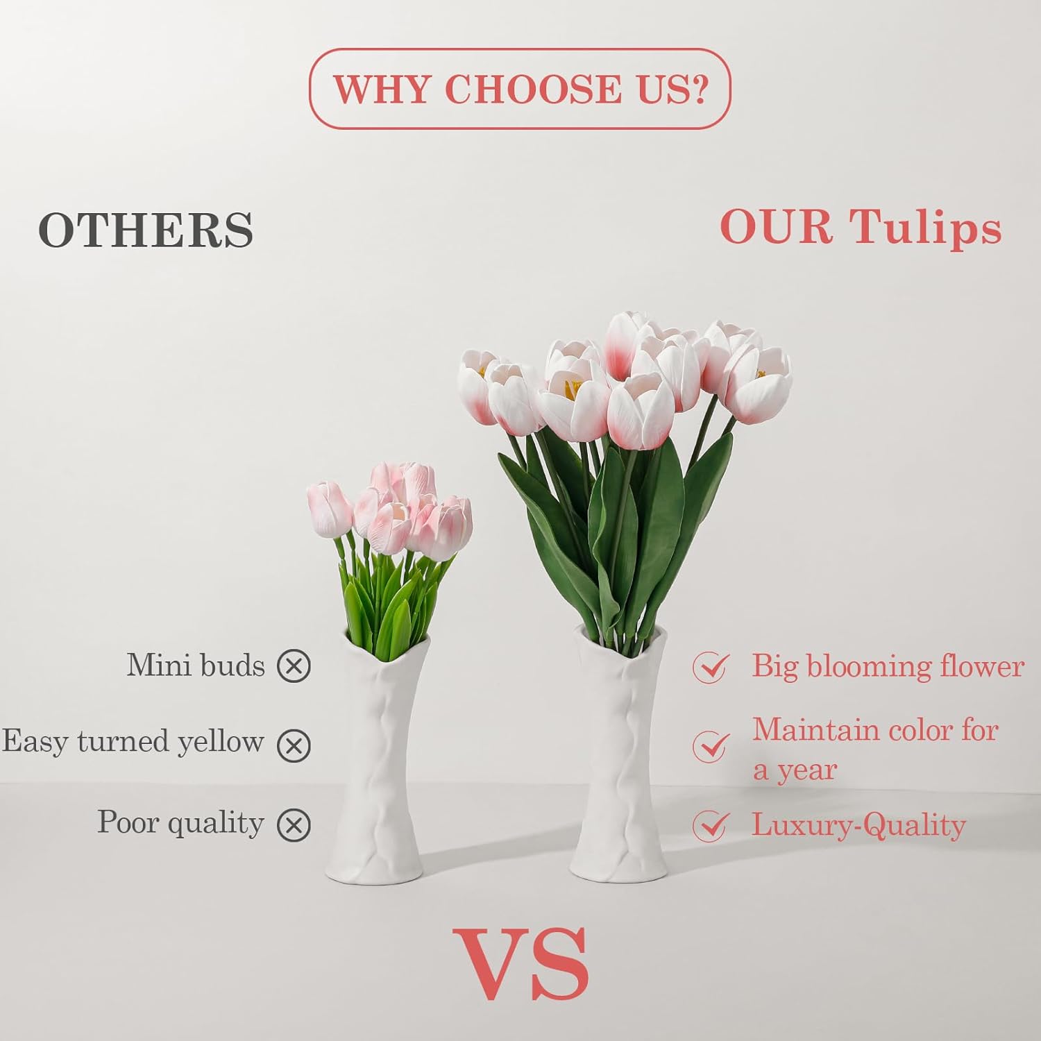 Blush Pink Fake Tulips,18.5" Pu Artificial Real Touch Flowers For Spring Easter Home Kitchen Wedding Bouquet Bulk Mother'S Gift Day Decorations