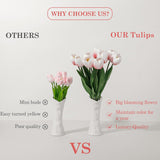 Blush Pink Fake Tulips,18.5" Pu Artificial Real Touch Flowers For Spring Easter Home Kitchen Wedding Bouquet Bulk Mother'S Gift Day Decorations
