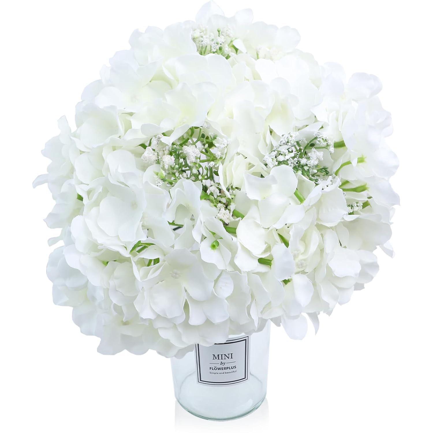 65Pcs White Flowers Hydrangea Artificial Flowers Bundle Ivory White Fake Flowers Faux Hydrangea Silk Flowers With Stems Perfect For Weddings Centerpieces Wreath Home Garden Party Decoration