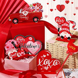 5 Pieces Valentine'S Day Wooden Table Sign Decoration Freestanding Table Centerpiece Sign Romantic Truck Heart Shape Home Decor Tiered Tray Gnome Valentines Day Accessories(Red)