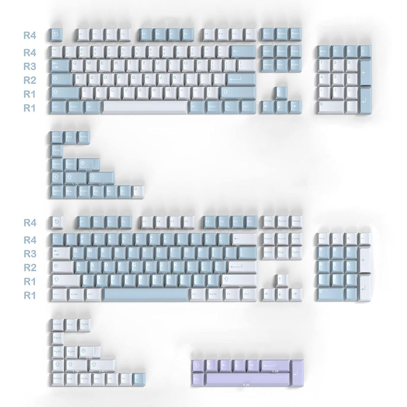 251 Keys Double Shot Keycaps Cherry Profile Illusion Keycaps Fit For 61/64.87/