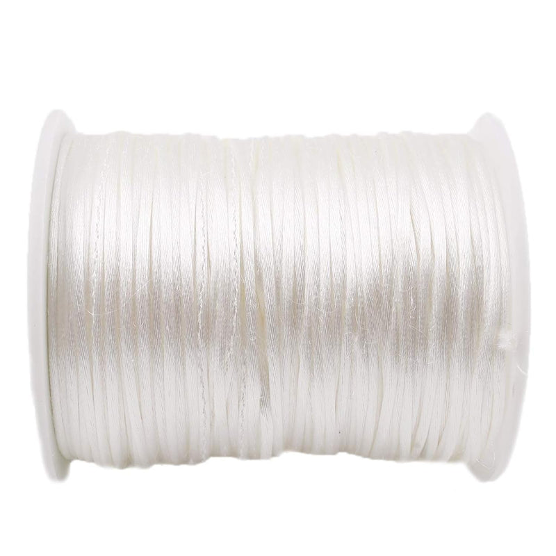 White Satin Rattail Cord For Necklace 75M Diy Craft Supplies Line