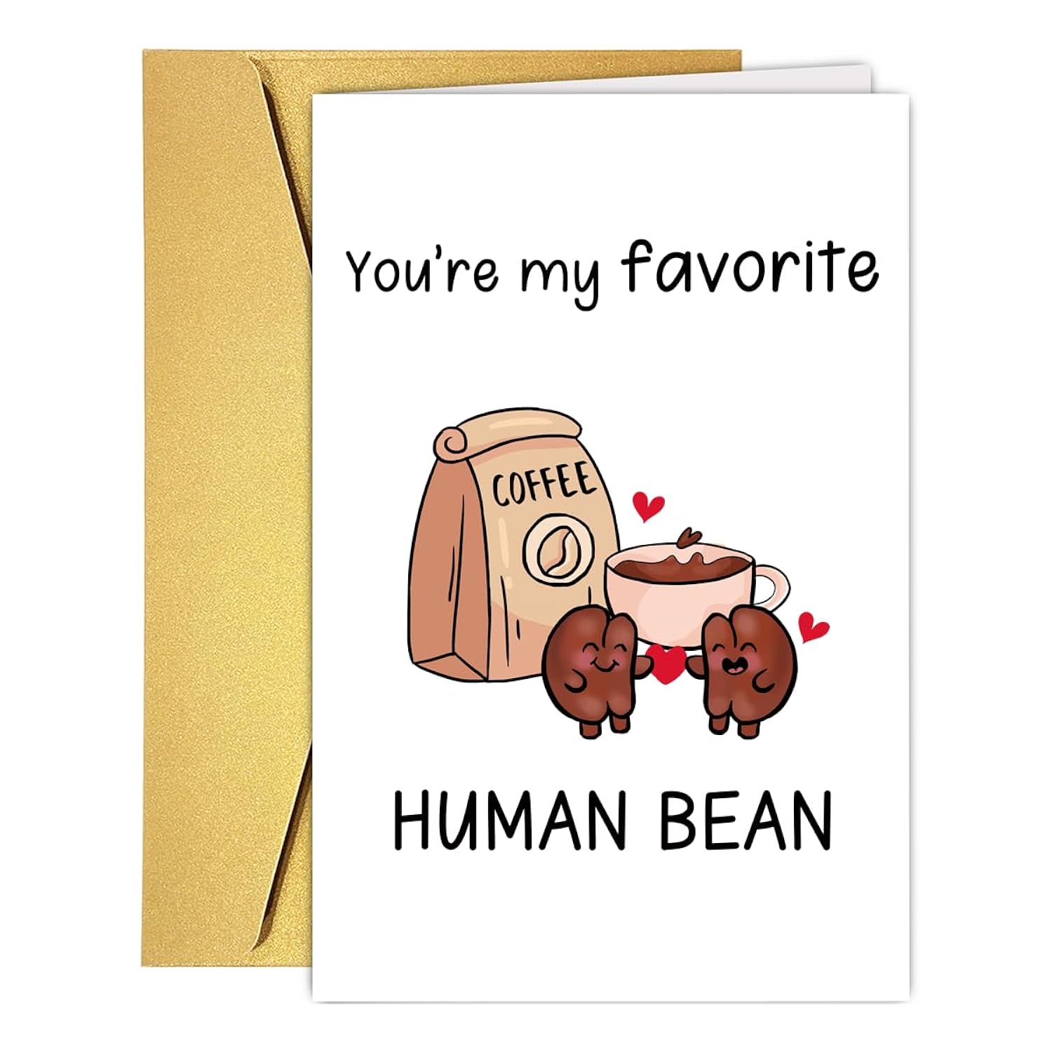 Cute Valentine'S Day Card For Husband Wife Boyfriend Girlfriend Couple Partner, Romantic Coffee Bean Wedding Anniversary Card, Love You Card, Lovely Birthday Card Women Men Couple