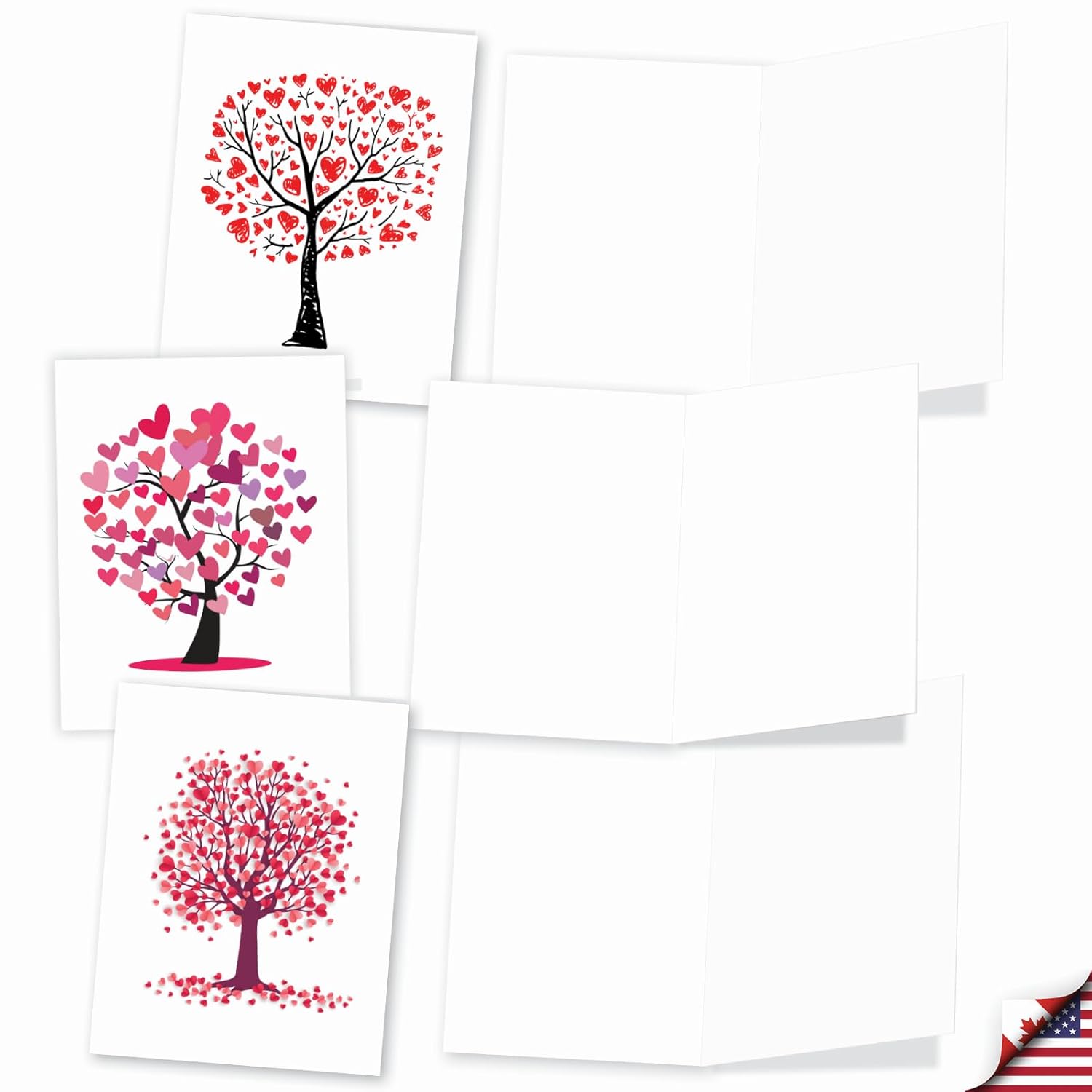 - 20 Cute Boxed Cards (4 X 5.12 Inch) - Assorted Blank Set (10 Designs, 2 Each) - Love Trees Am3185Ocb-B2X10