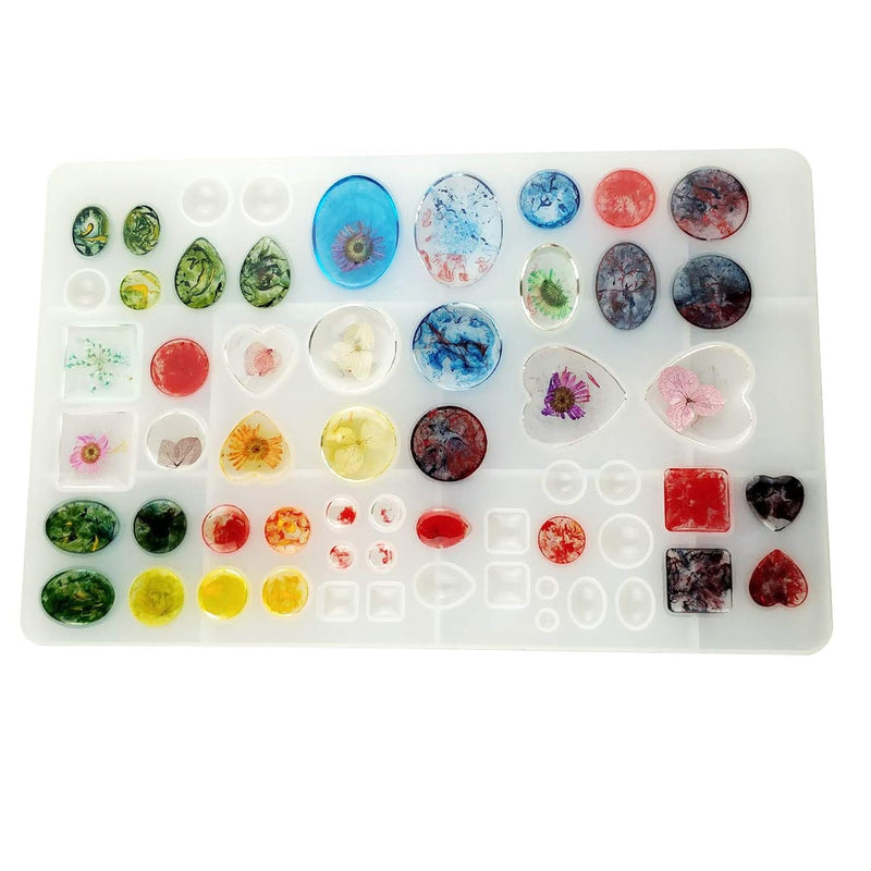 Jewelry Casting Molds,Gem Jewelry Silicone Casting Mold, For Resin Epoxy Diy Crafting, Earring, Pendant, Studs Jewelry Making (Large)